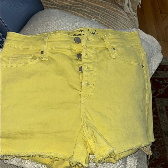 Universal Thread Yellow High Waist Denim Shorts - Picture 1 of 7
